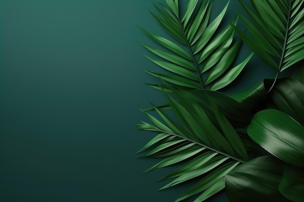 Dark green leaves background Minimal neutral aesthetic