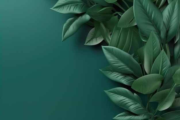 Dark green leaves background Minimal neutral aesthetic