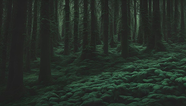 Photo dark green tree in forest