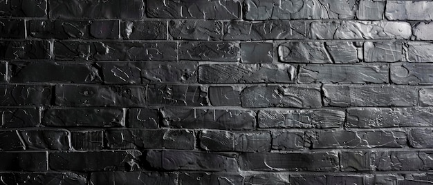 Dark grey background with a black brick wall