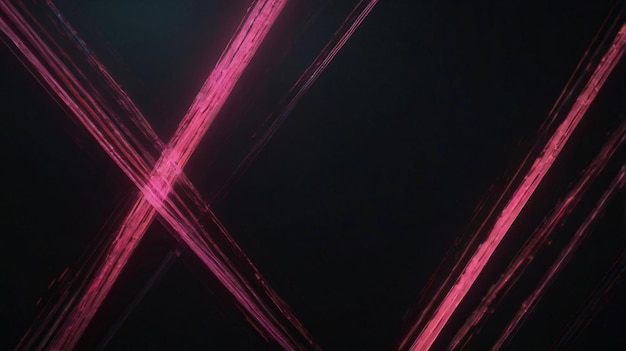 Dark grey black abstract background with Pink glowing lines design Generative Ai