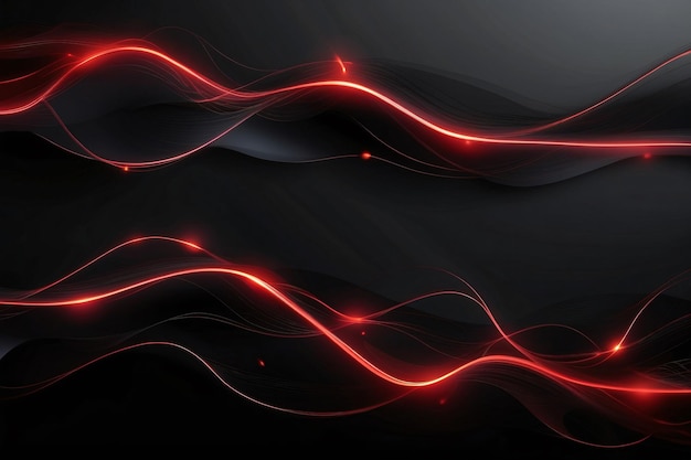 Dark grey black abstract background with red glowing lines design for social media Ai generated