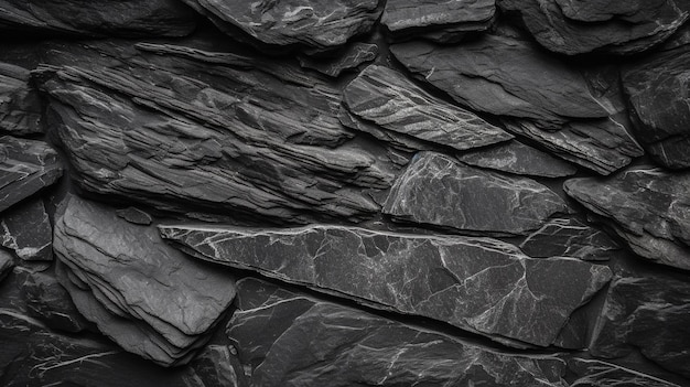 Dark grey black slate background Black stone texture Slate background Generative AI