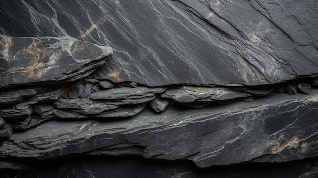 Dark grey black slate background Black stone texture