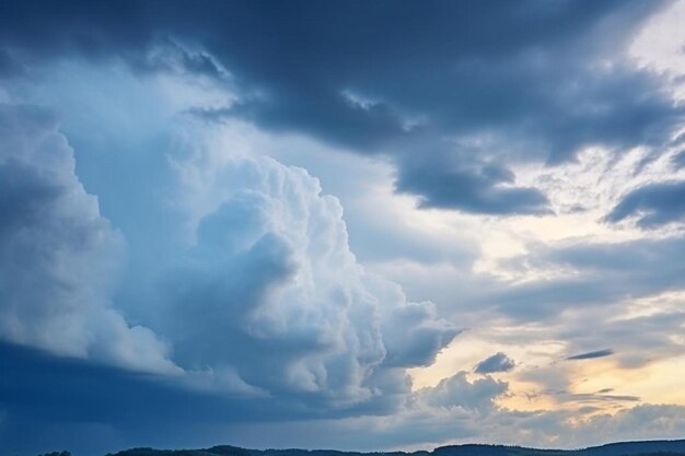 Dark and grey clouds are formed in the sky