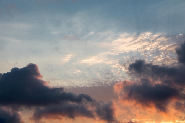 Dark and grey clouds form in the sky