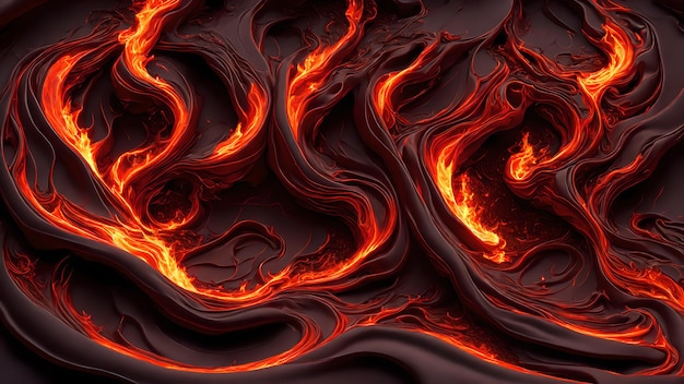 Photo dark greys and reds swirling in a fiery molten liquid background 3d wallpaper