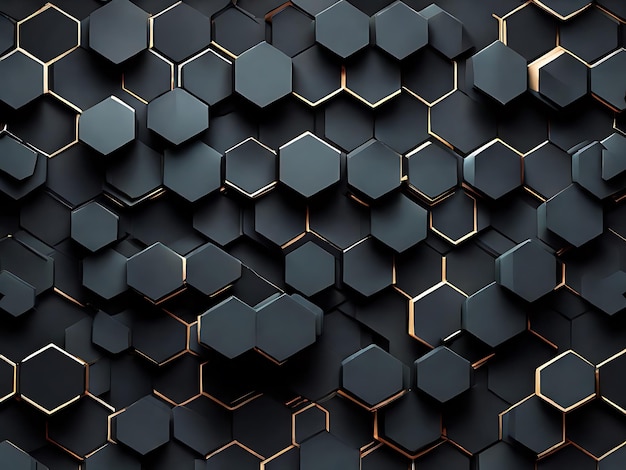 dark hexagonal background ai generated