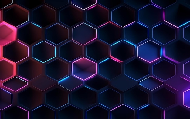 Dark hexagonal background with gradient color