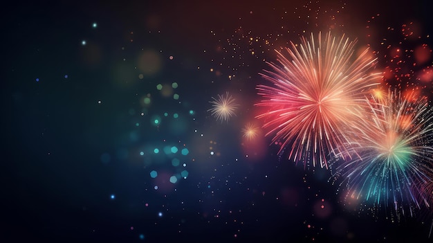 Dark Holiday Firework Background Illustration AI GenerativexA