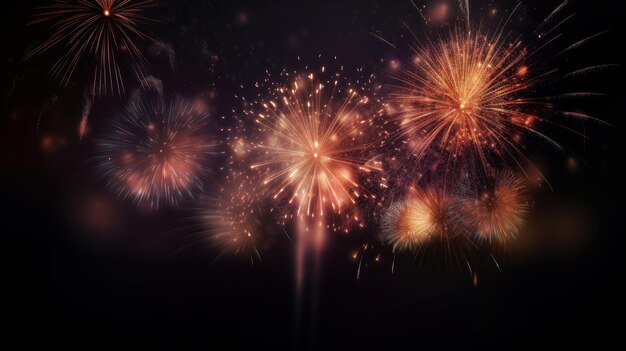 Dark Holiday Firework Background Illustration AI GenerativexA