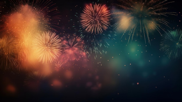 Dark Holiday Firework Background Illustration Generative AIxDxA