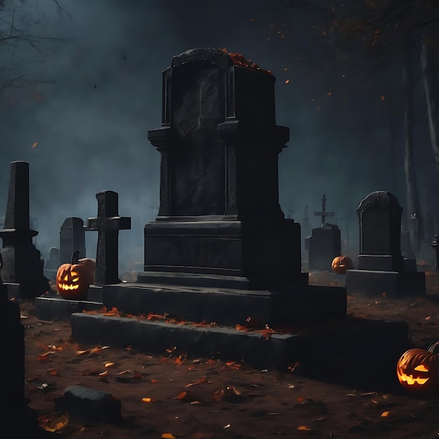 Dark horrorhalloween gravestone background