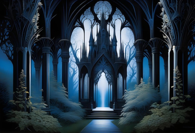 Dark illustration gothic illustration dark gothic castle