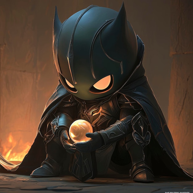 Dark Knight Holding Glowing Orb