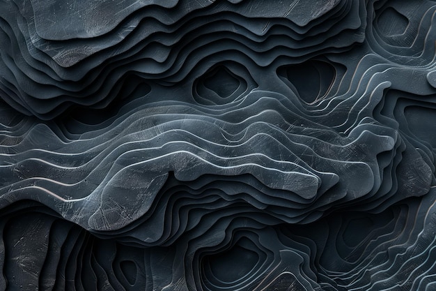 Photo dark layered background with topographic contours textured pattern