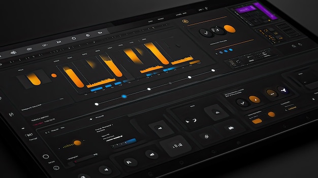 Photo dark mode audio mixer interface