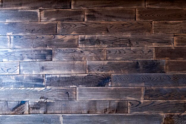 Dark Old parquet wooden texture with sun light Natural wood shabby background closeup