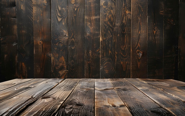 Dark old wooden table empty texture background