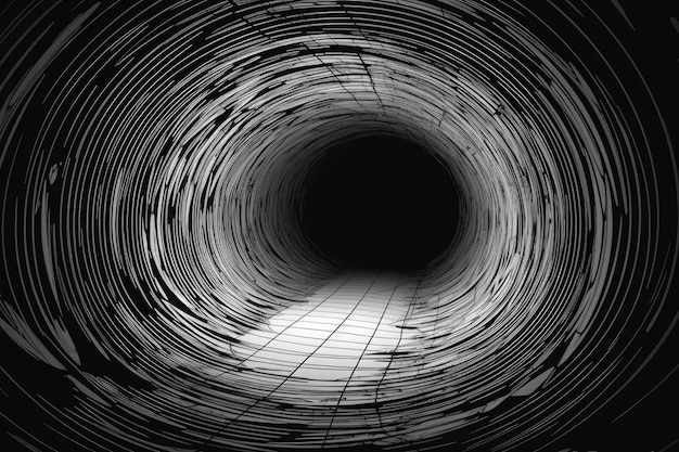 Dark ominous tunnel with no visible end Generative AI