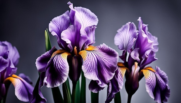 Dark plant floral iris flowers decoration background scene