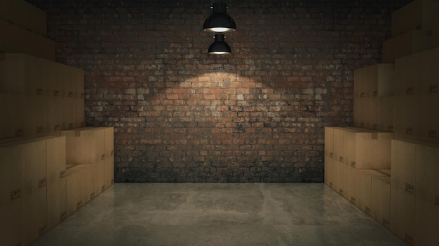 A dark room with wooden cabinets and a brick wall that says'the dark room '