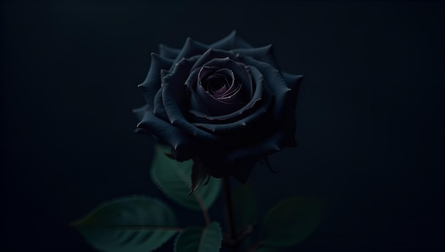 Photo a dark rose with a dark background