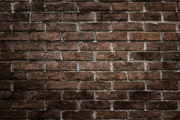 Dark rustic brick wall for texture and pattern background