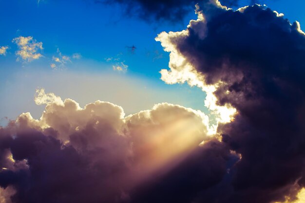 Dark and Shiny Soft Clouds on Sky Seasonal Weather Concept