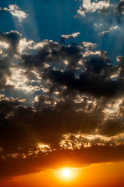 Dark and Shiny Soft Clouds on Sky Seasonal Weather Concept