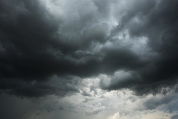 Dark sky and black clouds before rainy