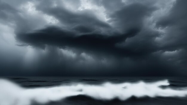 Dark sky and dramatic black clouds before the rain