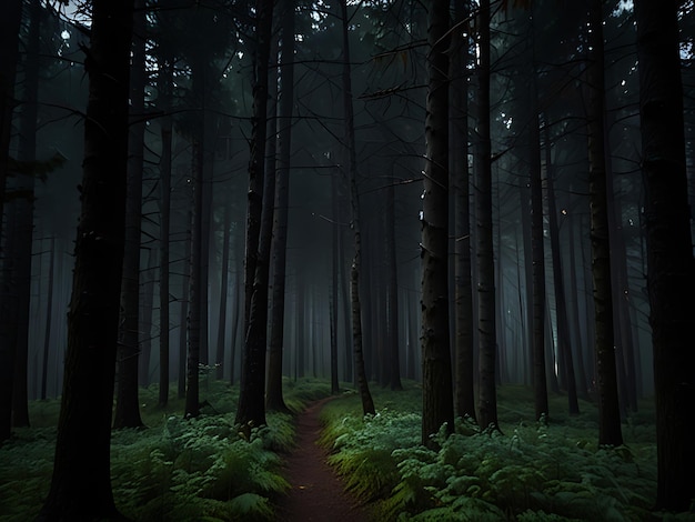 Photo dark spine forest background 4k image