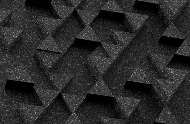 Dark triangle pattern backdrop background 3D rendering