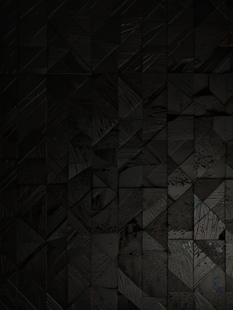 a dark wall with a pattern of geometric shapes on it