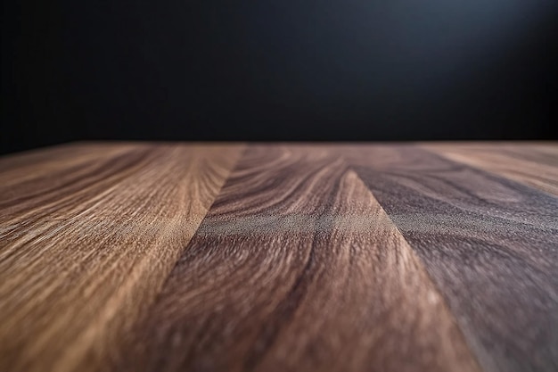 Photo dark wood plank table with subtle lighting elegant background for product display