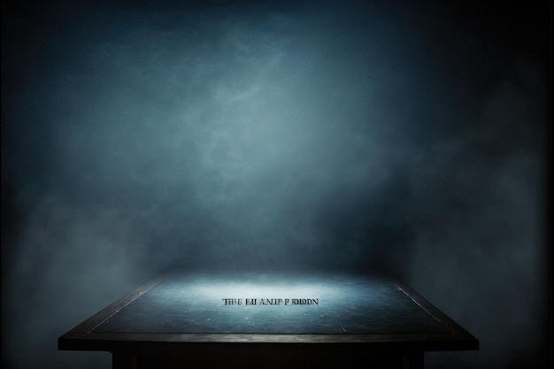 Dark wood table with smoke for hot product display