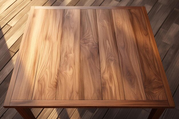 Dark wooden surface of a table or floor surface