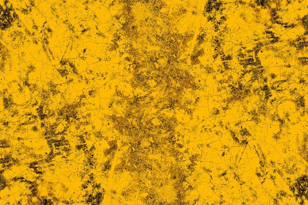 Dark yellow floor surface with crack and grunge texture