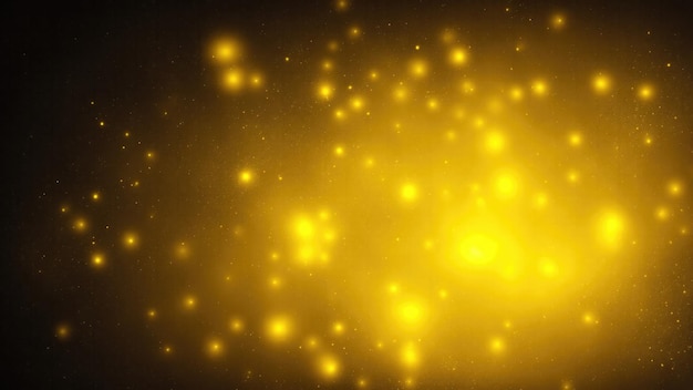 Photo dark yellow glow particle abstract digital background