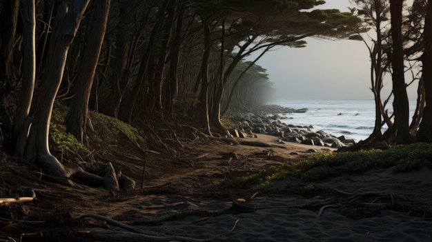 Darkly Detailed Photorealistic Renderings Of A Malibu Beach In The Arctic Wolf Region