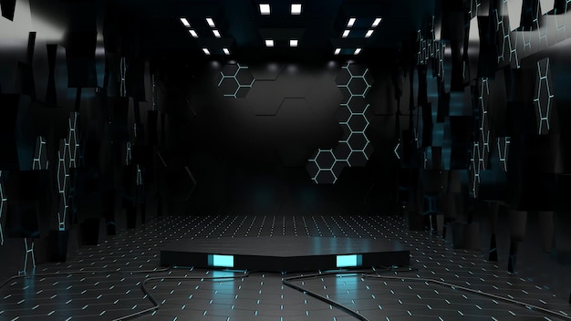 Darkroom scifi modern 3d rendering