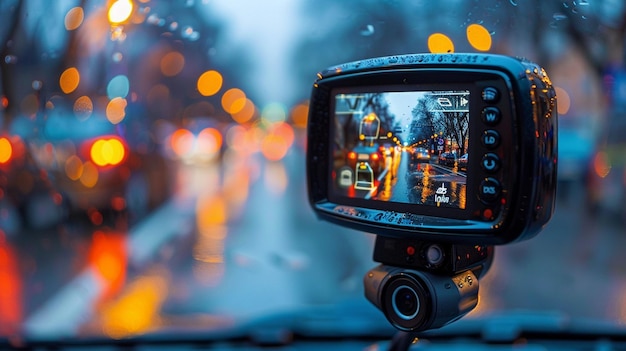 A Dashboard Camera With Gps Tracking Background