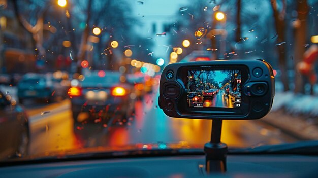 A Dashboard Camera With WideAngle Lens Background