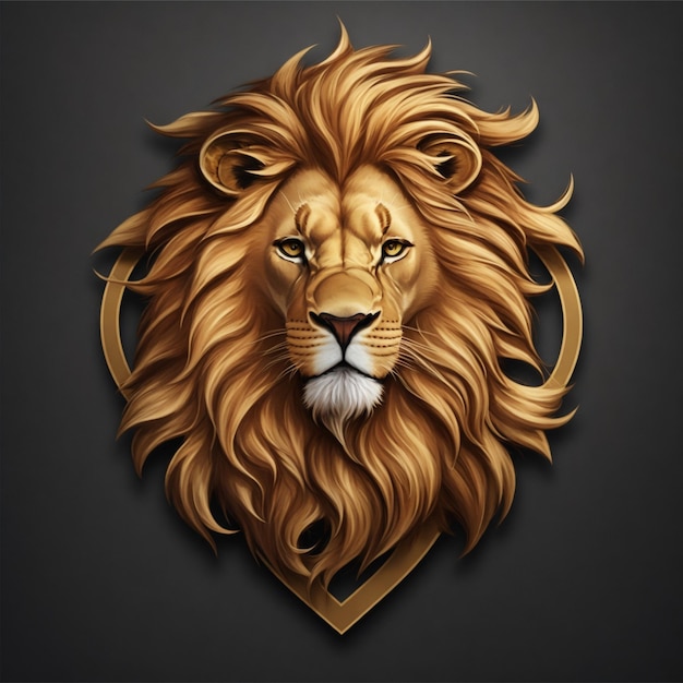 A dashing lion head on a black background 1