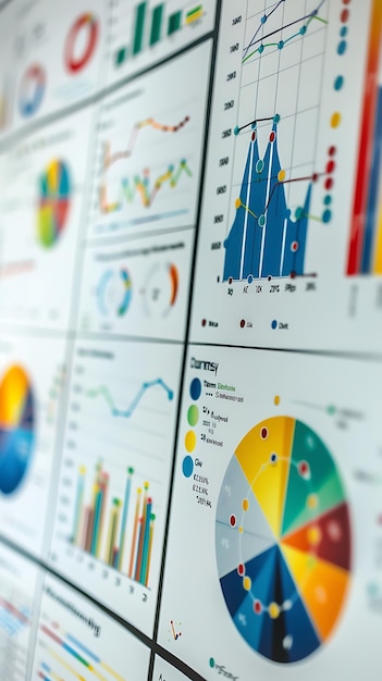 Data analysis concept with scatter plots on whiteboard