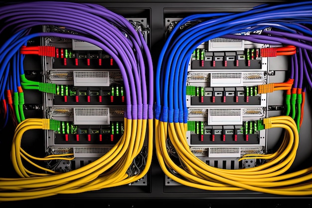 Data center network panel switch and cable