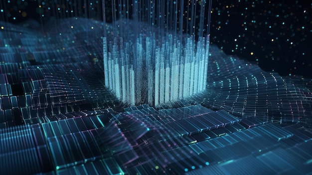 Data concept Digital data flow Transferring generative AI