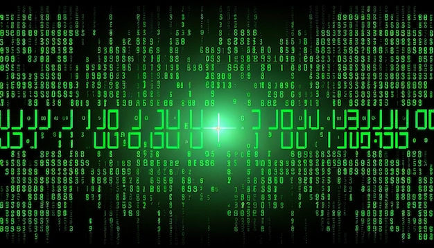 Data from a digital stream or binary code on a matrix background with vector digits from virtual security technology Generative AI sometimes known as binary code or green numbers