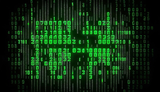 Data from a digital stream or binary code on a matrix background with vector digits from virtual security technology Generative AI sometimes known as binary code or green numbers